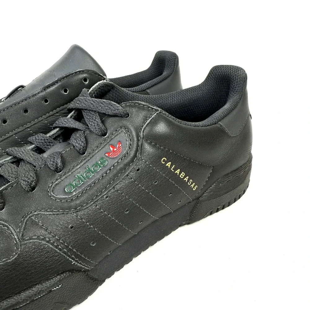 Adidas Yeezy Powerphase Calabasas Black Leather Sneakers Shoes Mens 7.5‎